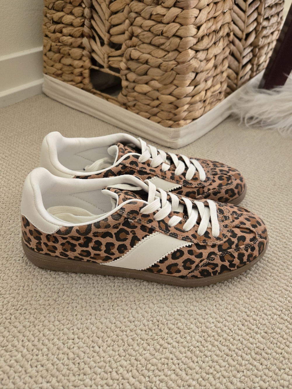 Universal Thread Leopard Print Low-Top Sneakers with White Accent